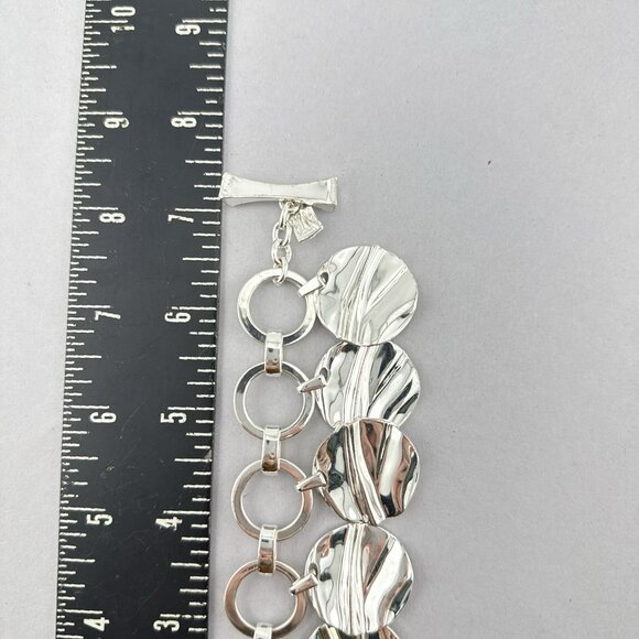 RLM Robert Lee Morris Bracelet Charm Round Modernist Bronze Sculptural QVC 78g - Picture 11 of 14